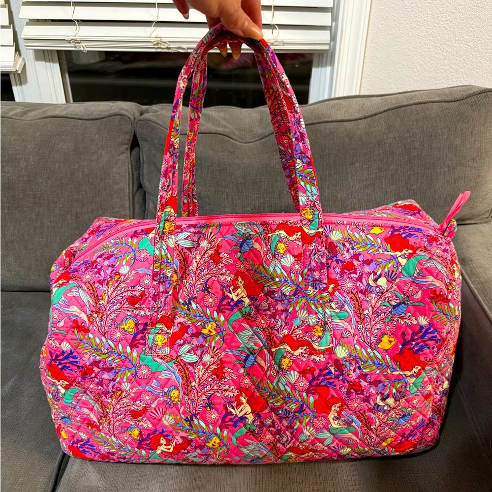 Vera Bradley Disney Ariel’s Pink Lagoon Large Travel Duffel Bag Pre-Owned